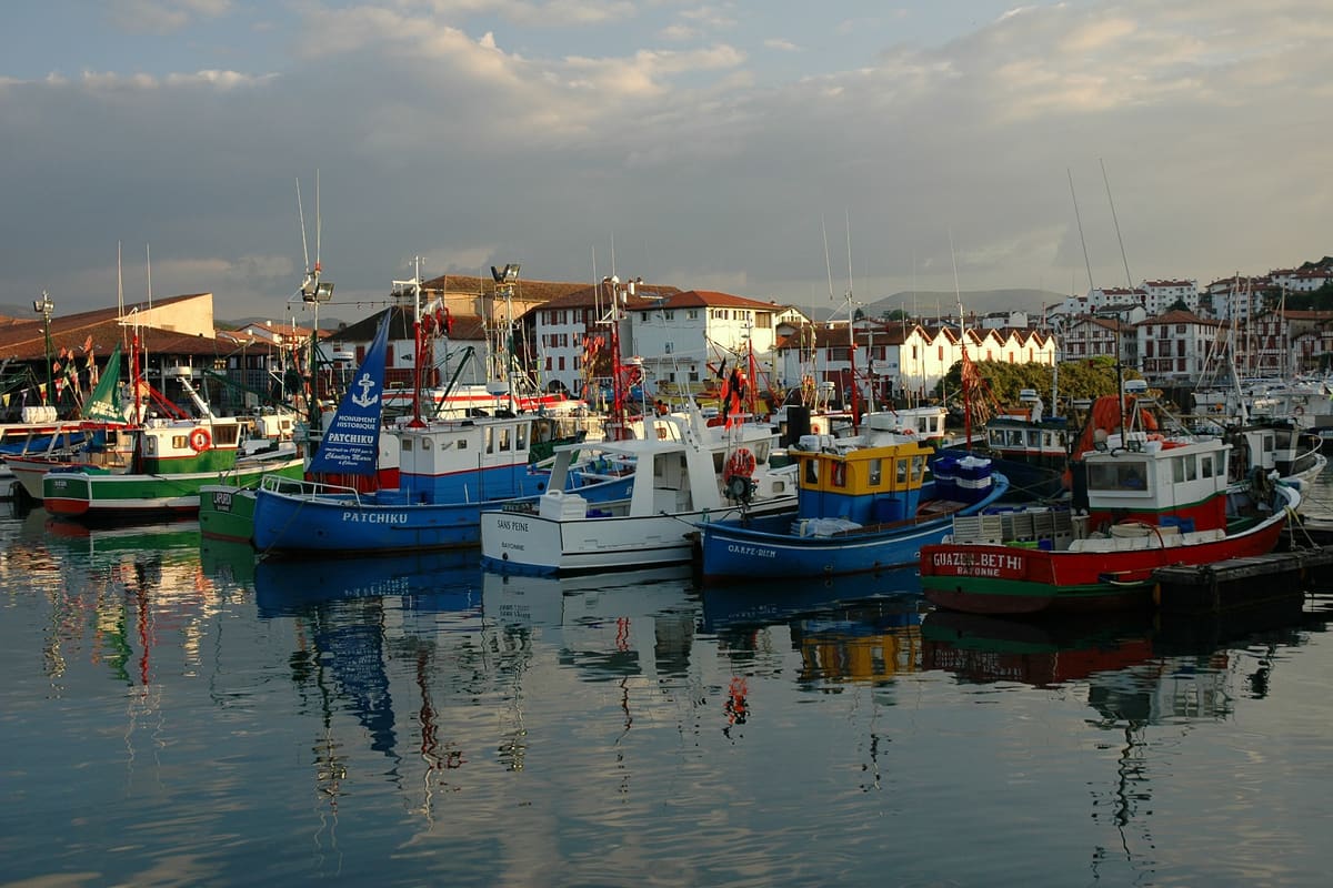 Fishing boats in a Basque port